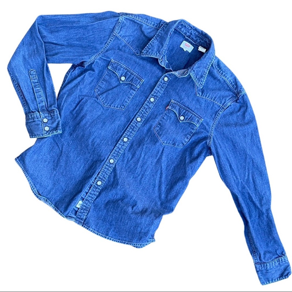 2017 Levi’s Western Snap Front Shirt Made with Cone Denim size L